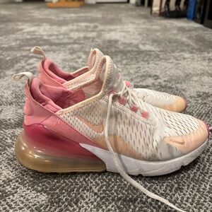 Nike Air Max 270 White Pink Foam Athletic Shoes GS U.S. Size 5Y